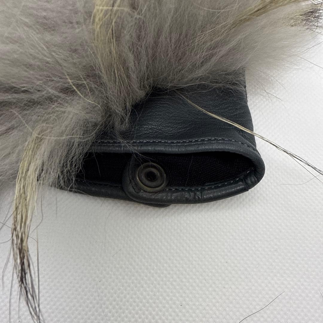 【やびし】ＭＡIＳＯＮ　ＦＡＢＲＥ　革手袋　ファー　未使用　タグつき