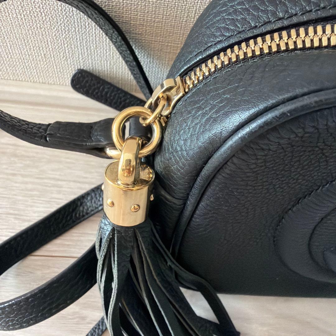 GUCCI グッチ ソーホー ディスコ レザー ショルダーバッグ 斜めがけ 黒