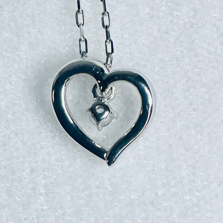 【商談中】4℃ K10 WG ハートネックレス　キュービックジルコニア