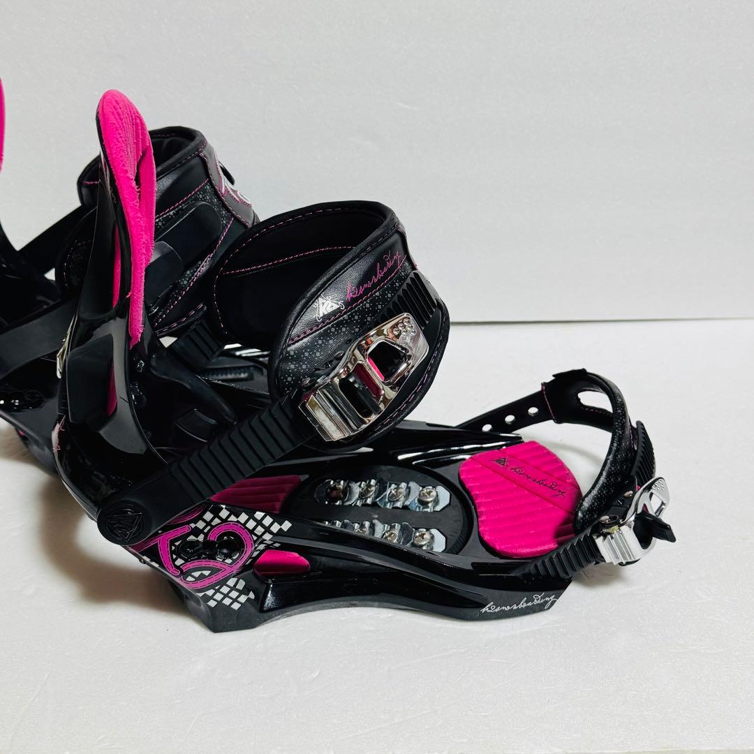 K2 スノーボードビンディング Mサイズ　ブラック/ピンク初心者女性レディース