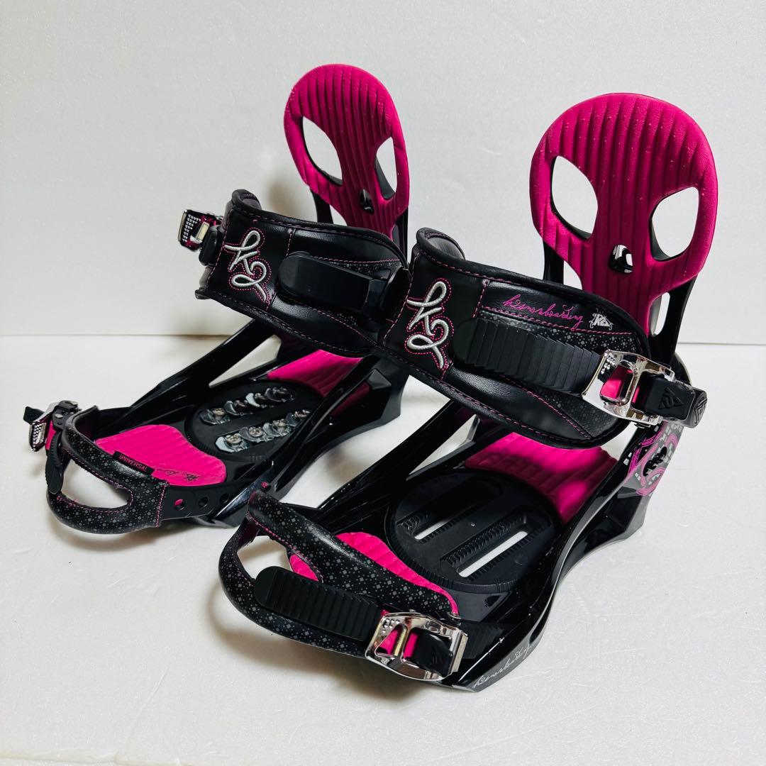 K2 スノーボードビンディング Mサイズ　ブラック/ピンク初心者女性レディース