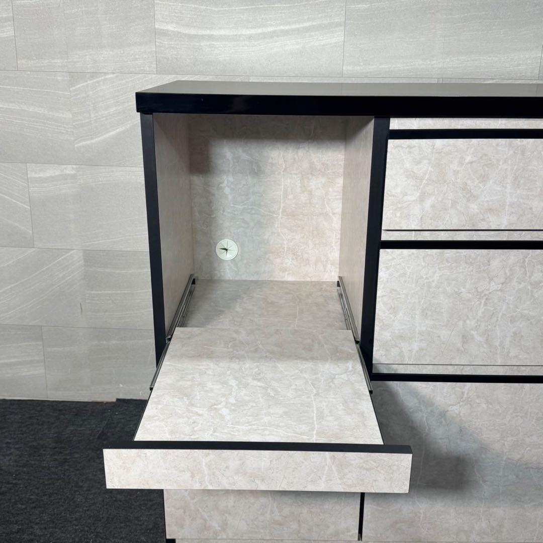 キッチンカウンター 幅120cm 食器棚 レンジ台 レンジボード d4082