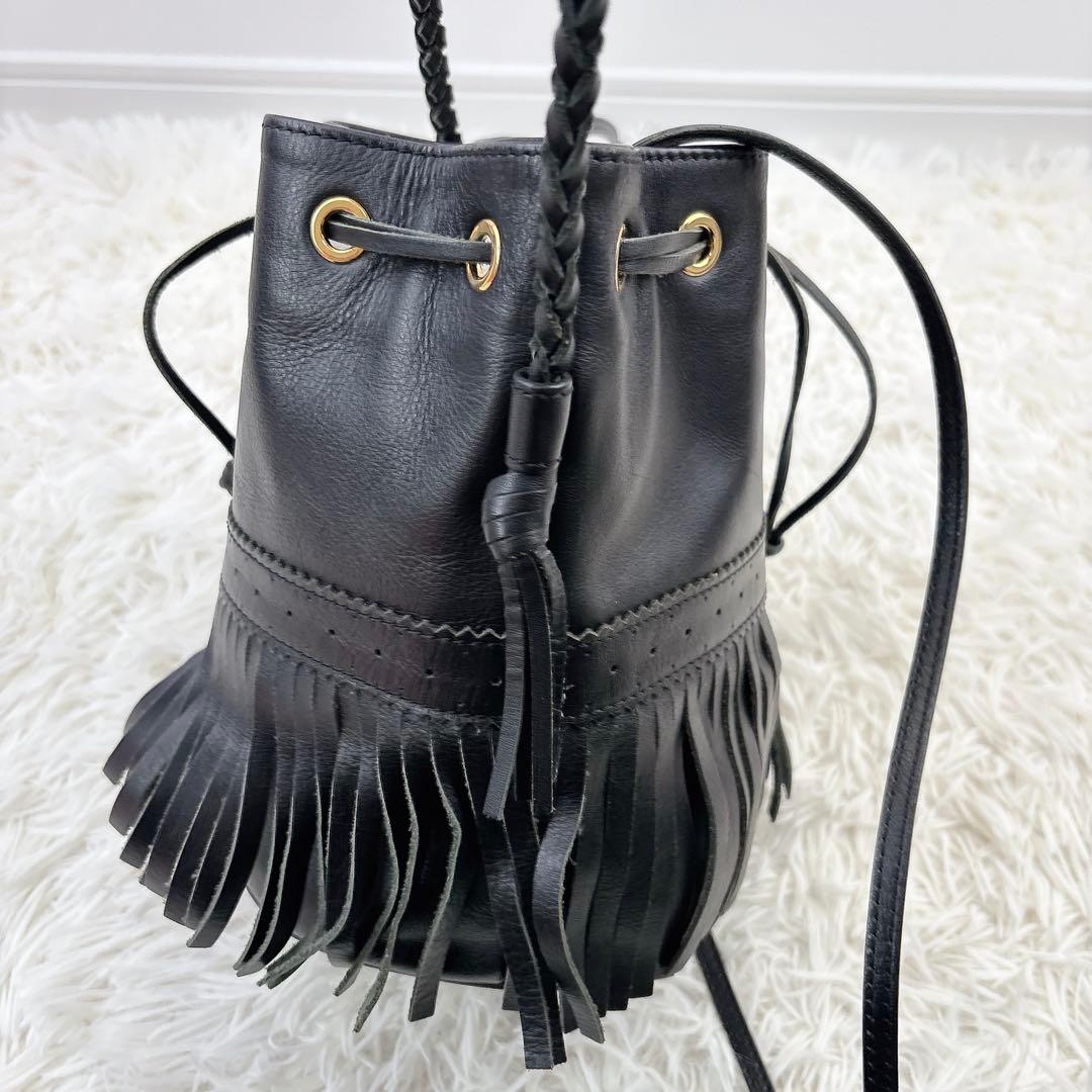 J&M DAVIDSONカーニバル2WAYフリンジレザー黒ショルダーバッグ