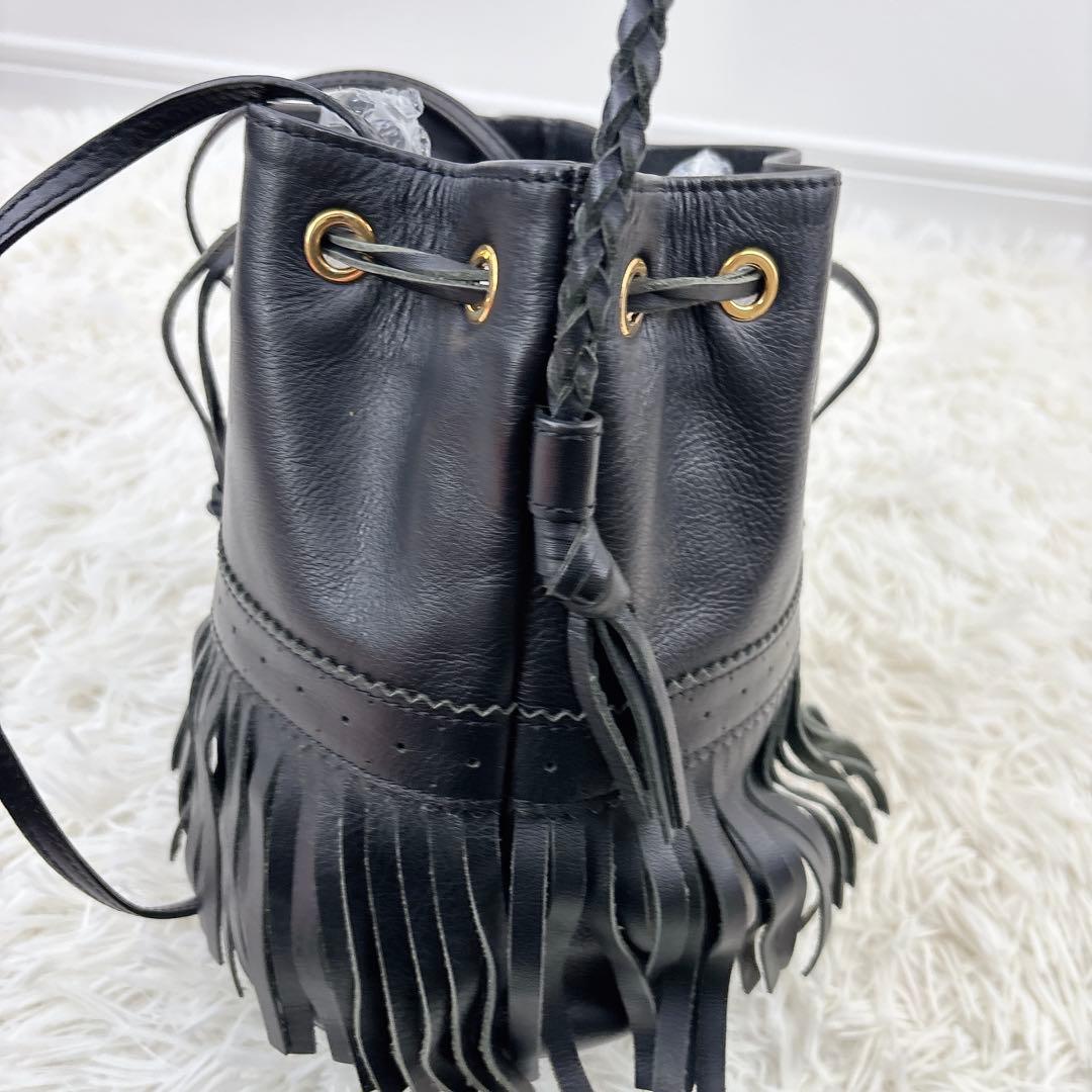 J&M DAVIDSONカーニバル2WAYフリンジレザー黒ショルダーバッグ