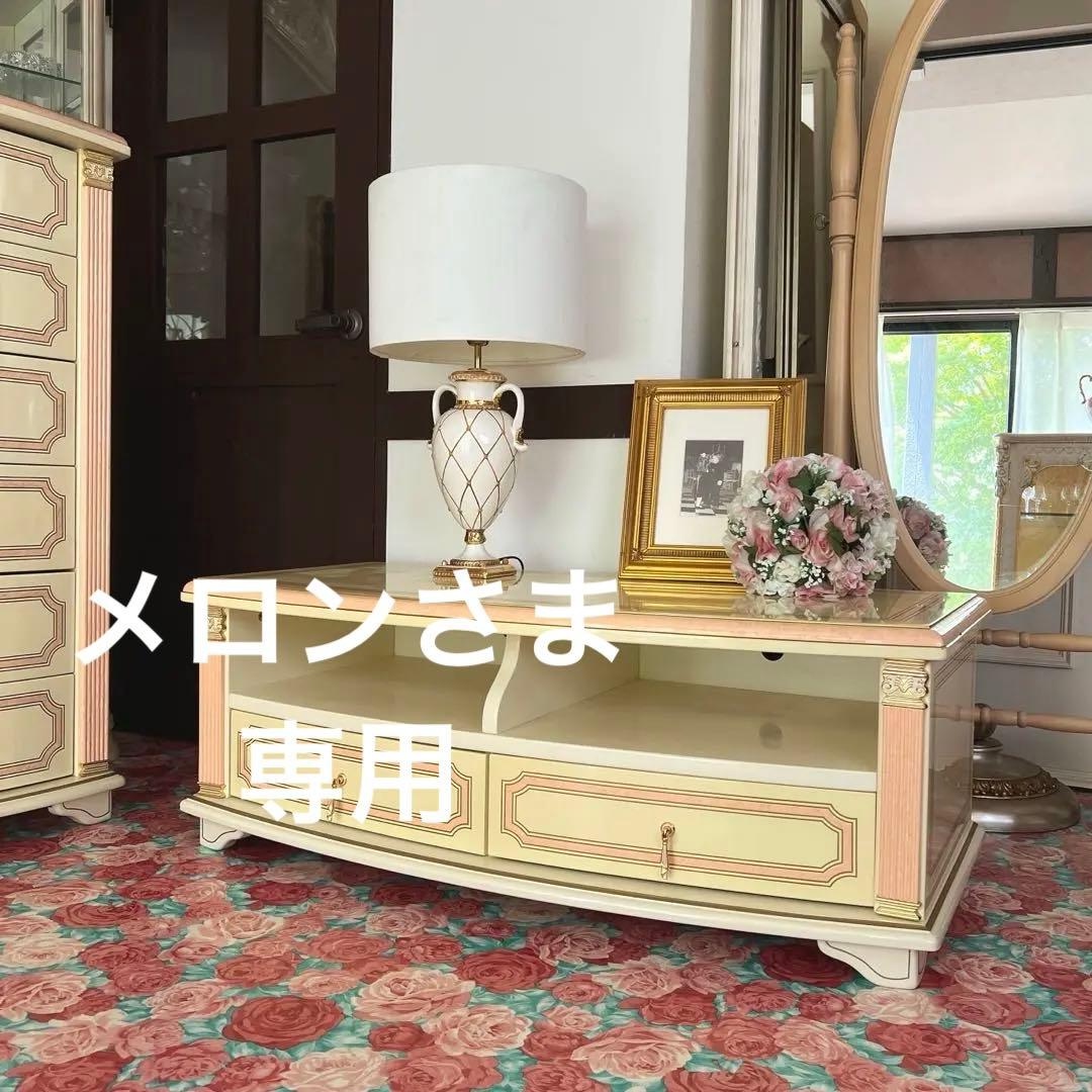 k413r120 イタリア製 ロココ調テレビボード ローボード 白家具 姫系