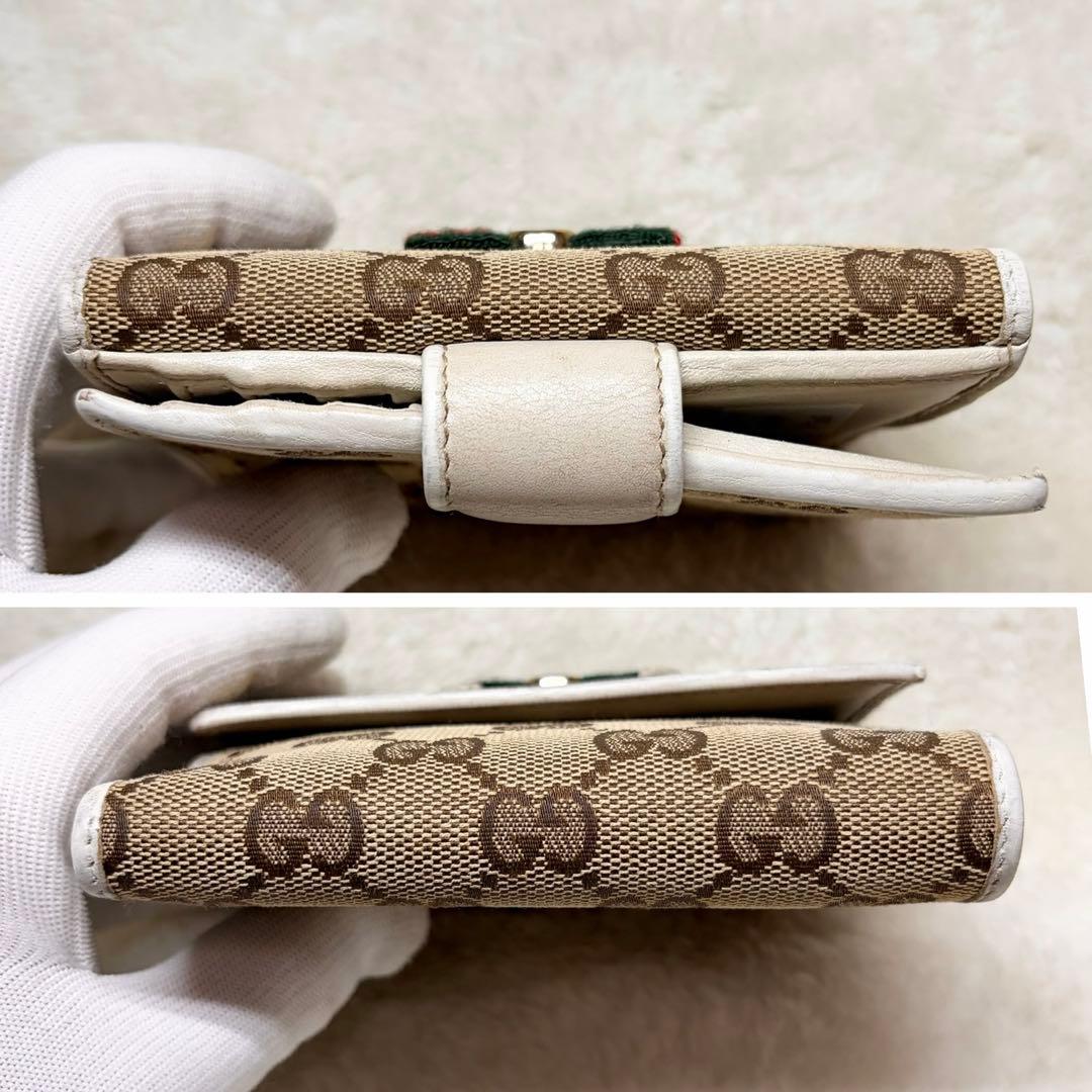 美品　GUCCI グッチ ヴィンテージ シェリーリボン 折り財布 GG柄 箱付