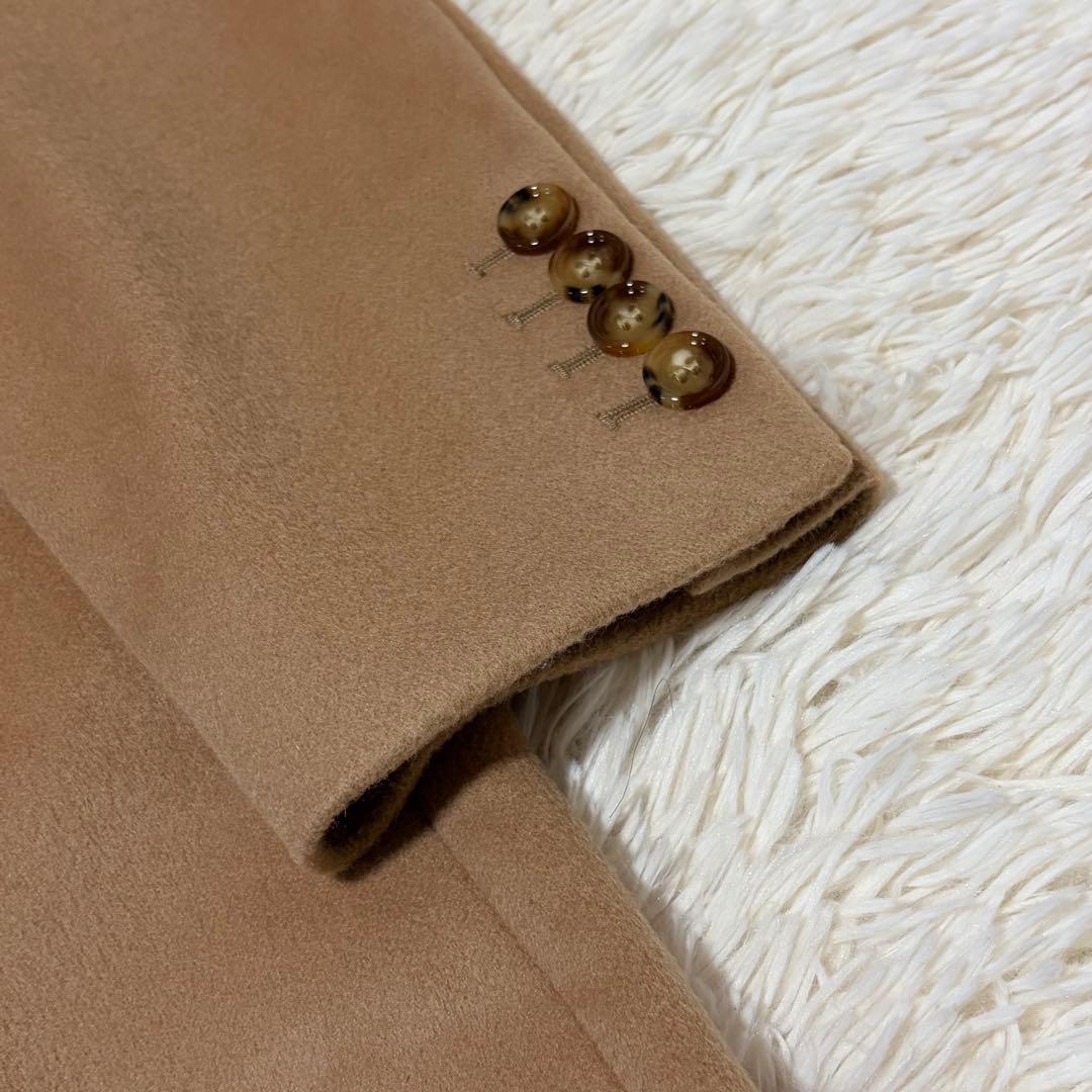 極美品　現行　バーバリー　ダブルチェスター　チェック　羊毛　カシミヤ混