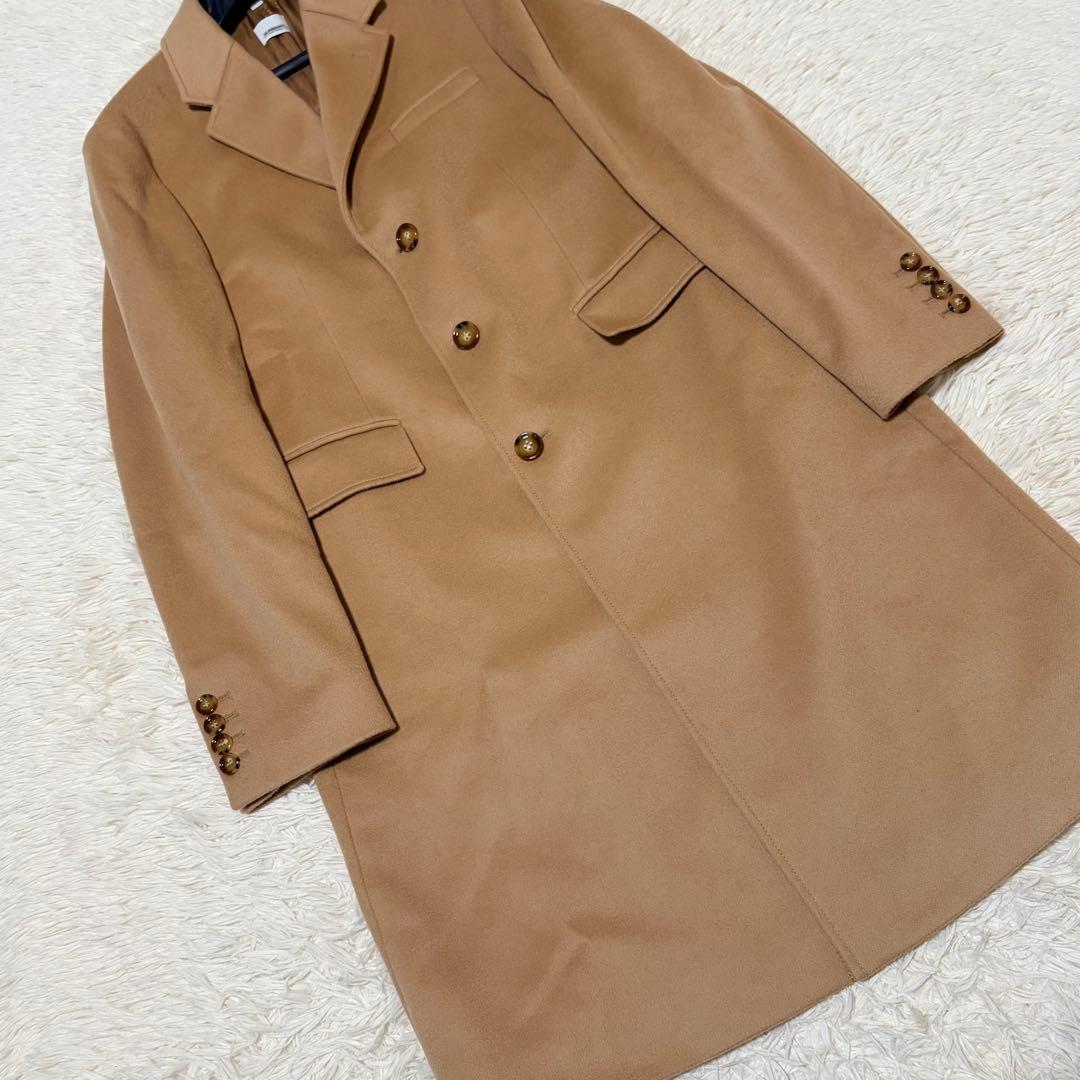 極美品　現行　バーバリー　ダブルチェスター　チェック　羊毛　カシミヤ混