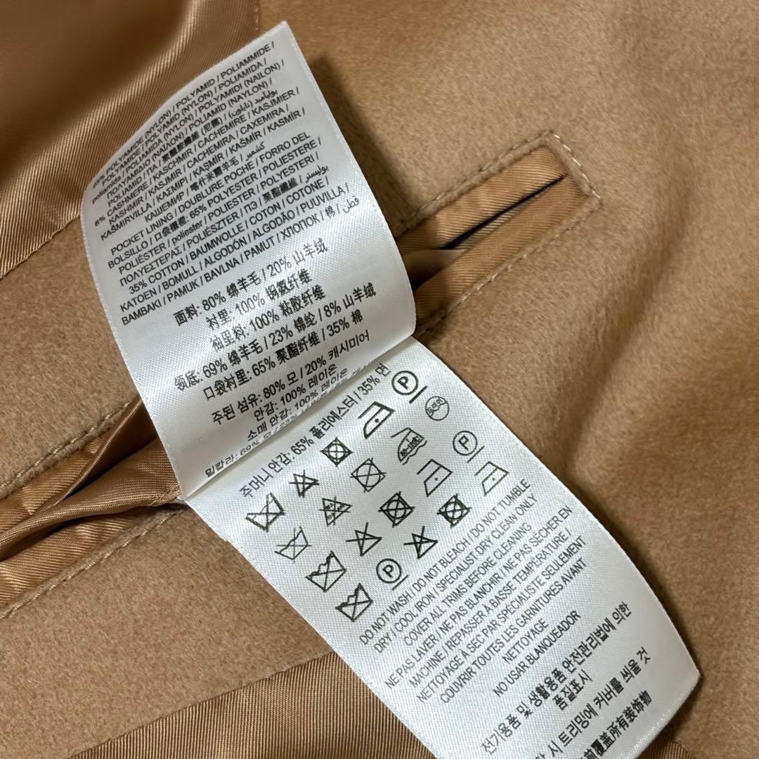 極美品　現行　バーバリー　ダブルチェスター　チェック　羊毛　カシミヤ混