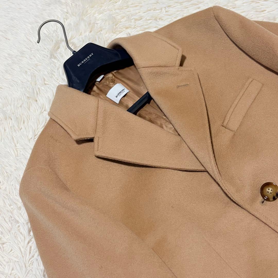 極美品　現行　バーバリー　ダブルチェスター　チェック　羊毛　カシミヤ混