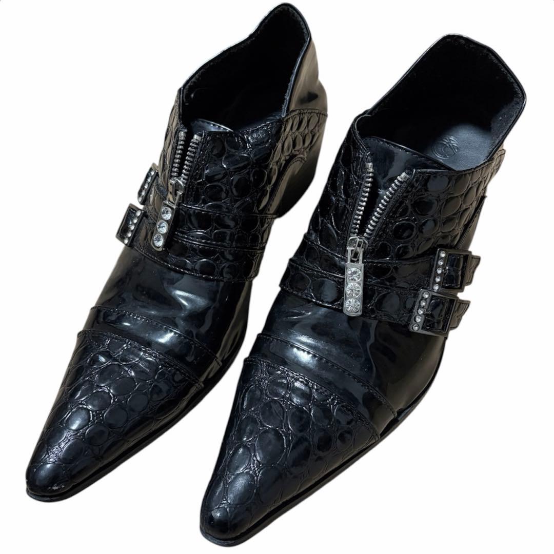 y2k 光沢 ヒール 革靴 ドレスシューズ 平成 お兄系 v系