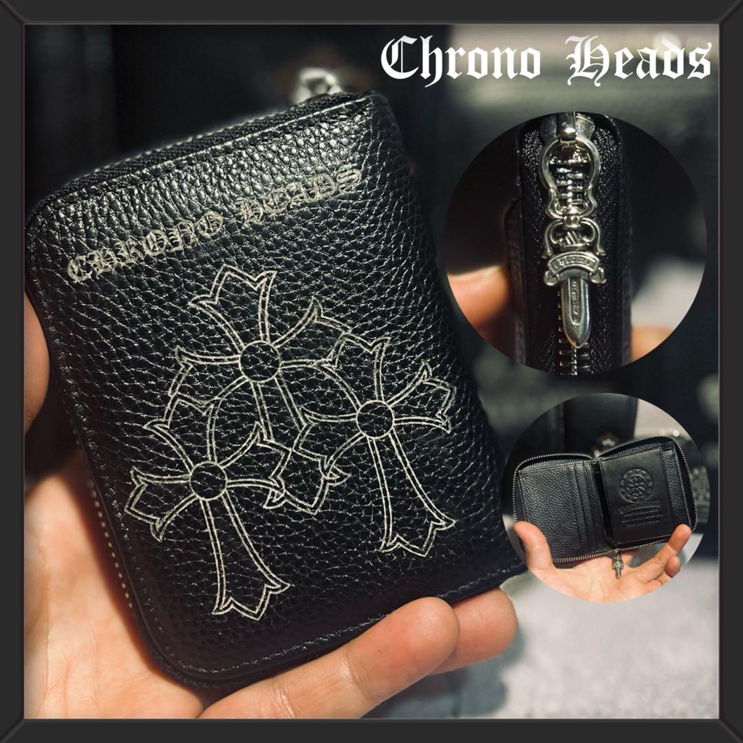 はる｜④本革二つ折り財布｜ラウンドファスナーダガー ｜純銀ロゴ