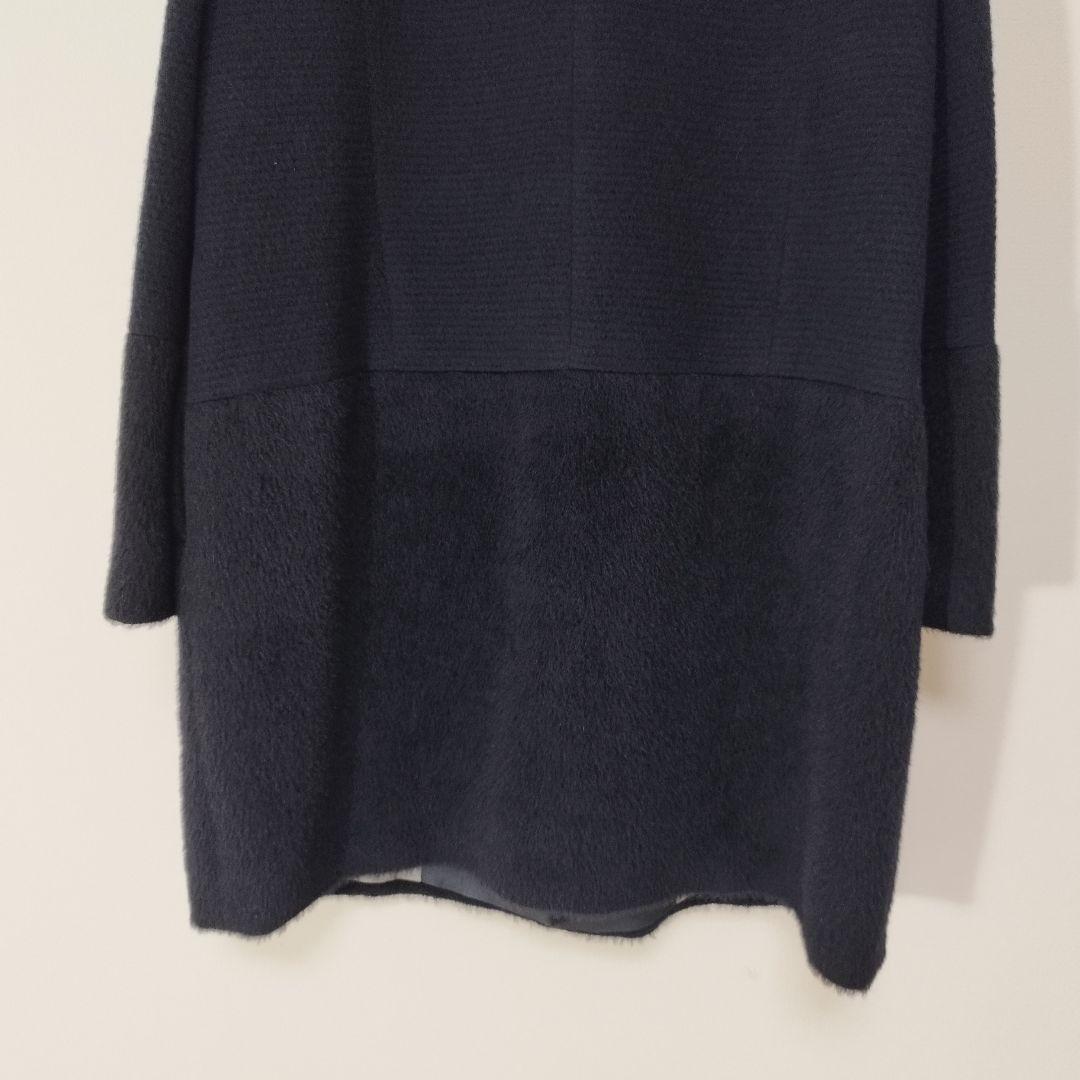 美品 BALLSEY ノーカラーコート ウール アルパカ アンゴラ