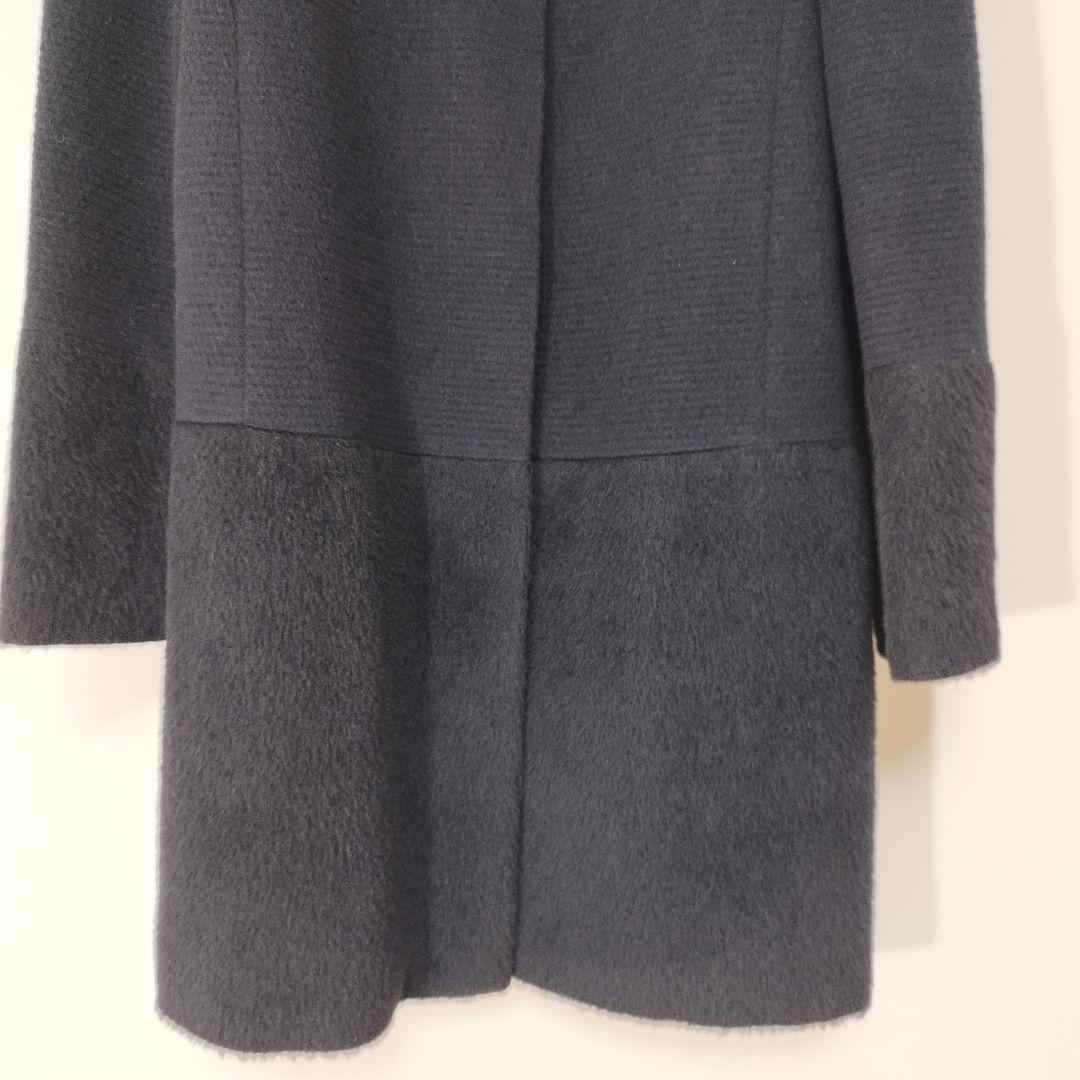 美品 BALLSEY ノーカラーコート ウール アルパカ アンゴラ