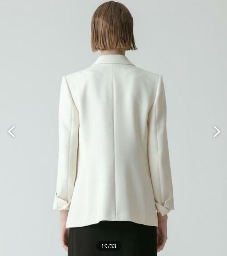 23SS アルアバイル マットストレッチ ダブルブレストジャケット アイボリー