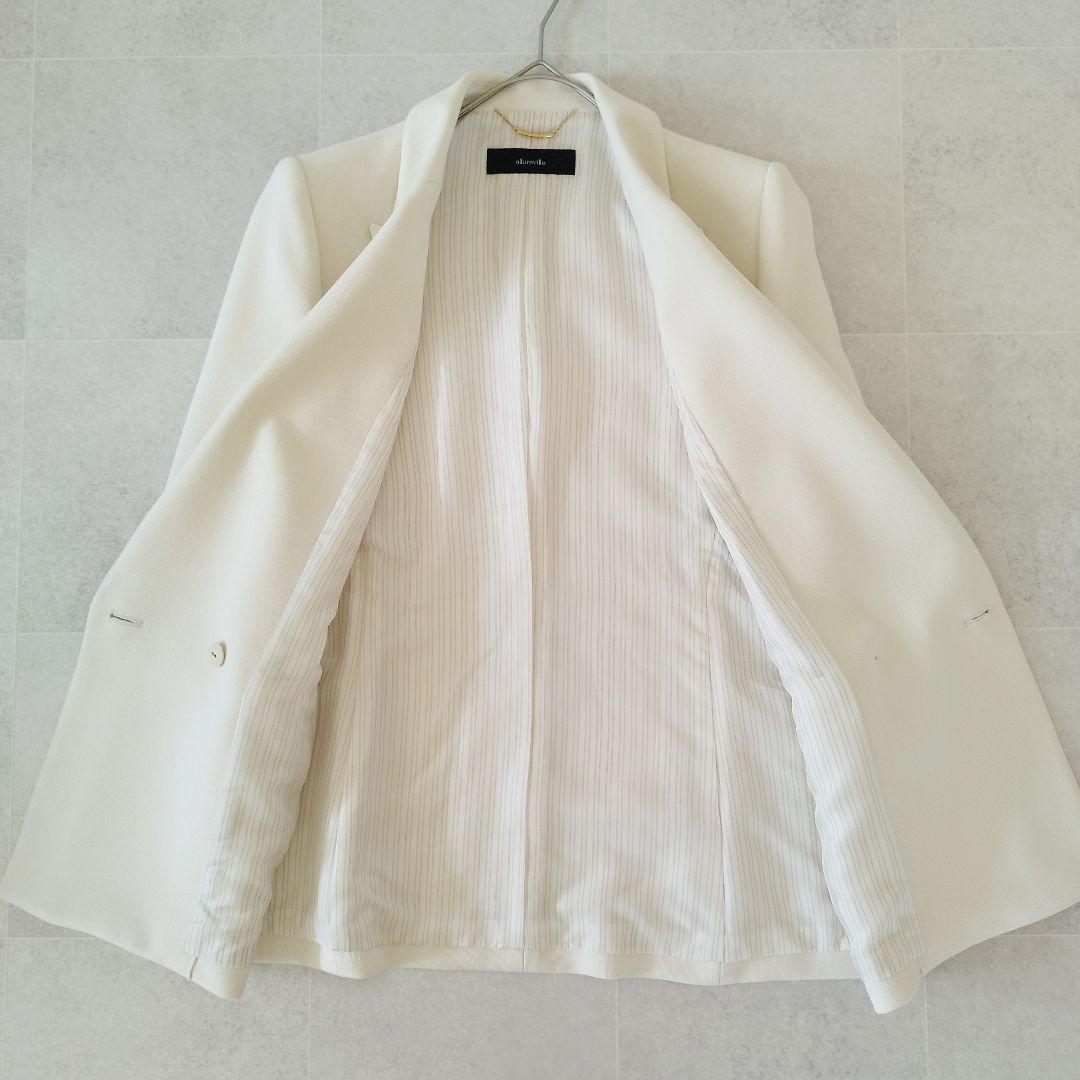 23SS アルアバイル マットストレッチ ダブルブレストジャケット アイボリー