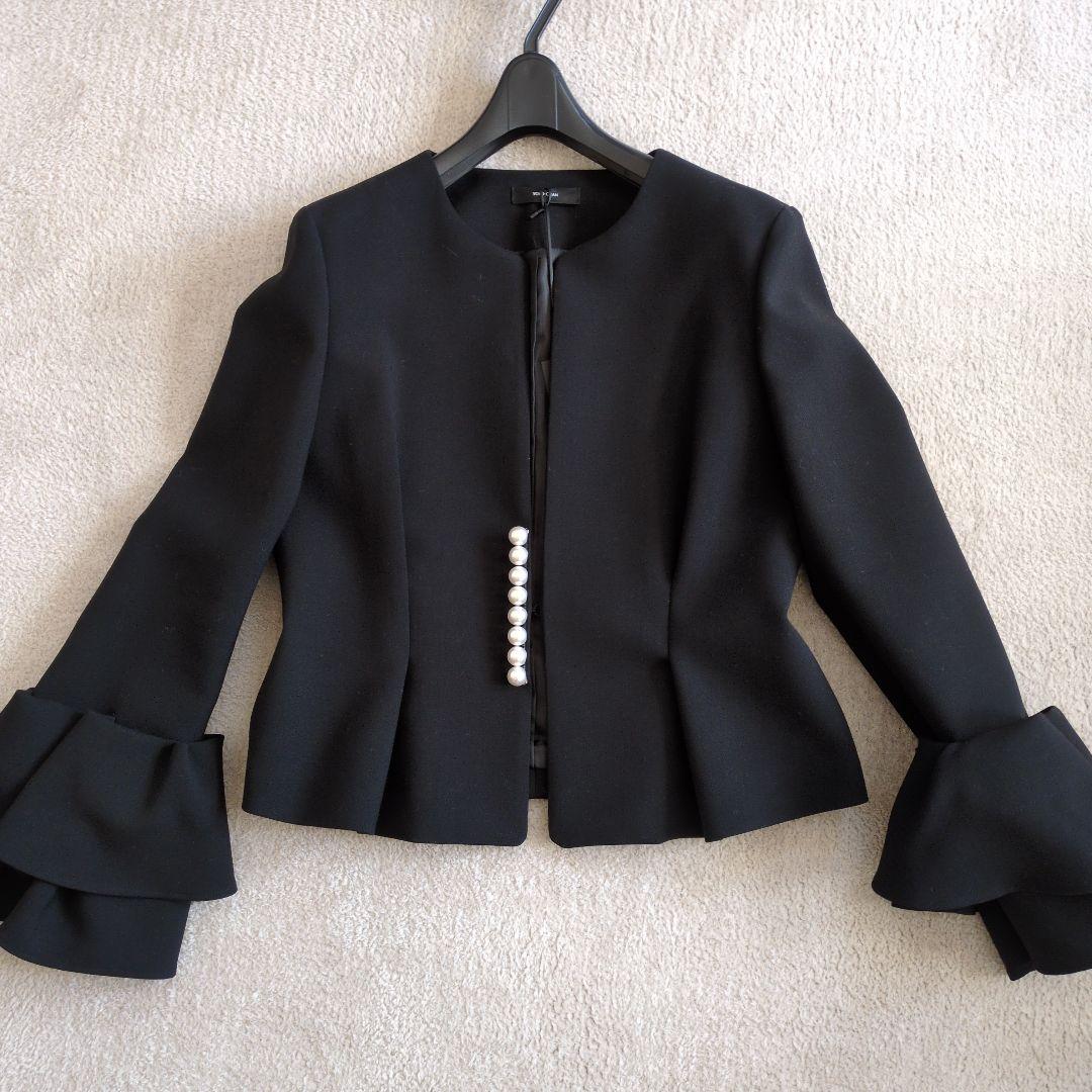 YOKO・CHAN　ヨーコ・チャン　フレアスリーブパールジャケット　40号