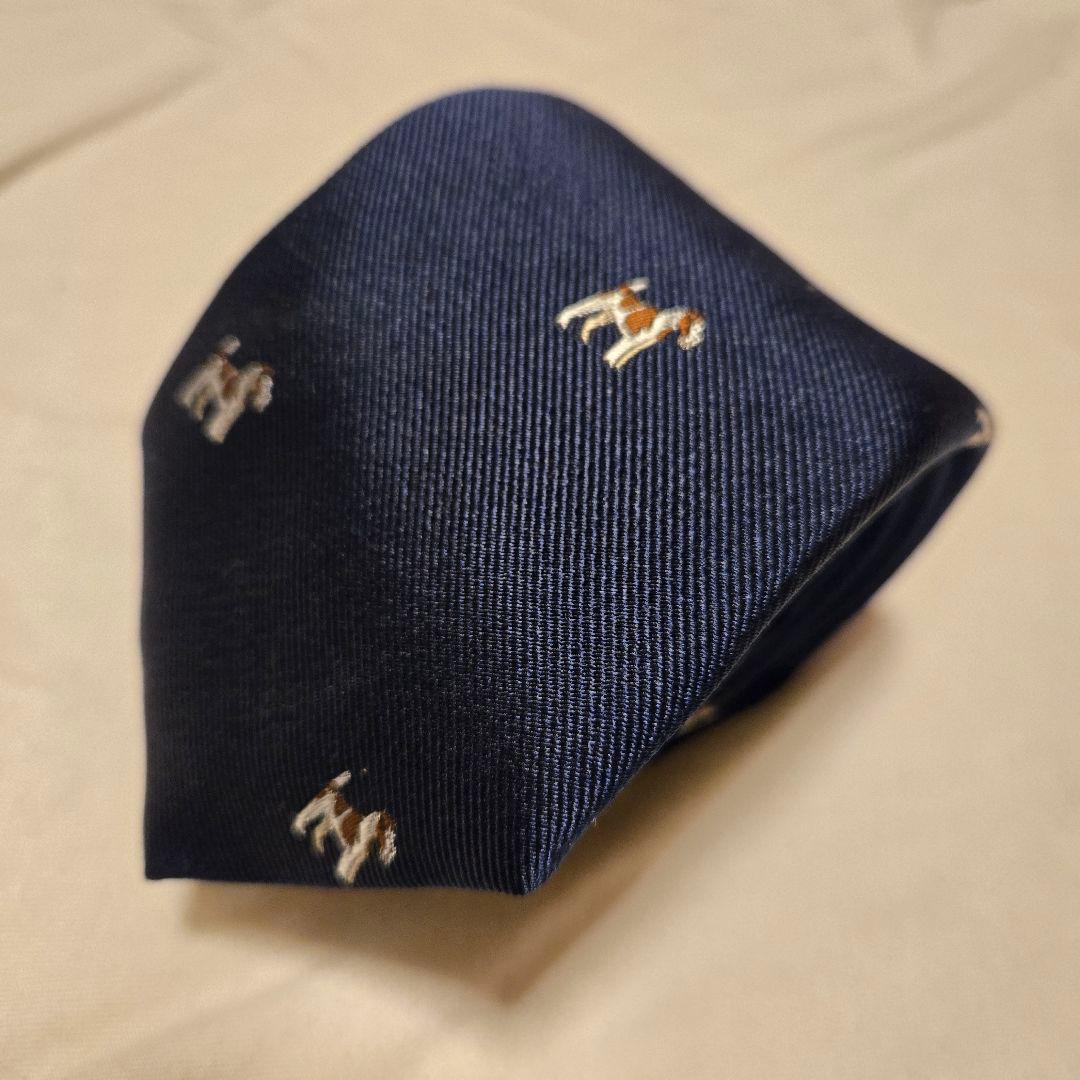 Q】ドレイクス　アニマル柄　ネクタイ　ラルフローレン　ビームスプラス