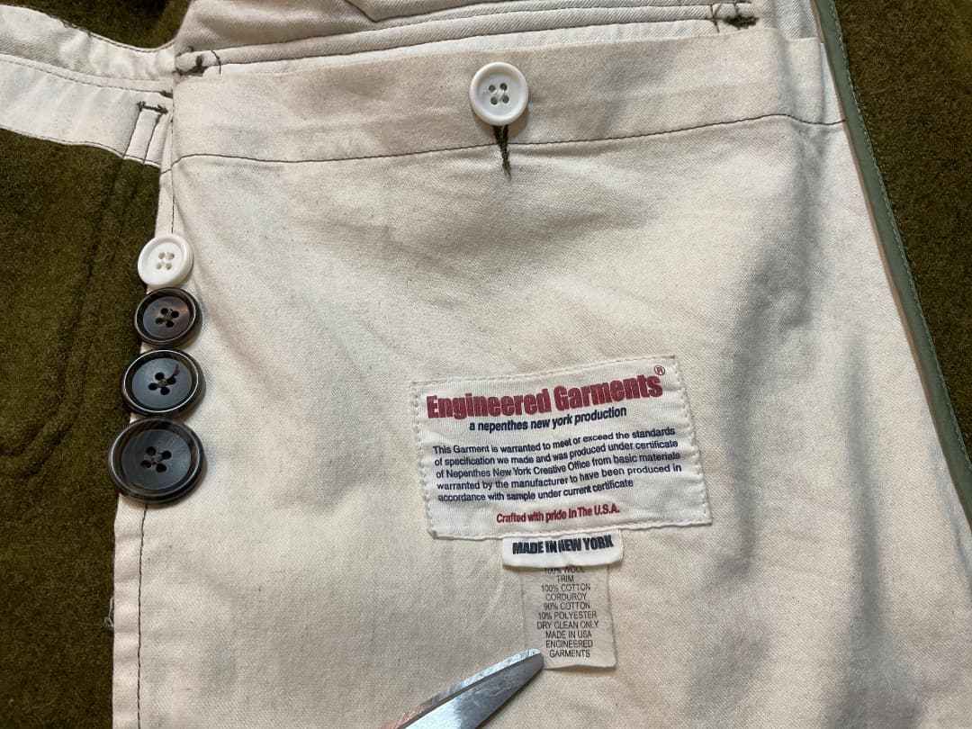 エンジニアードガーメンツ USA製 ウール マッキーノ コート ジャケット S