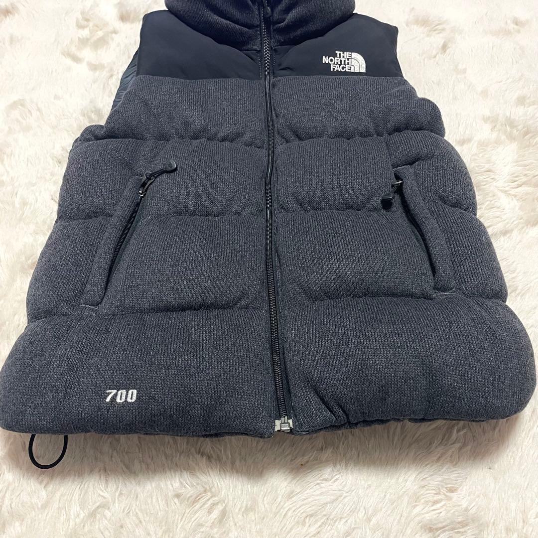 【THE NORTH FACE】ダウンベスト 700フィルパワー 黒/グレー切替