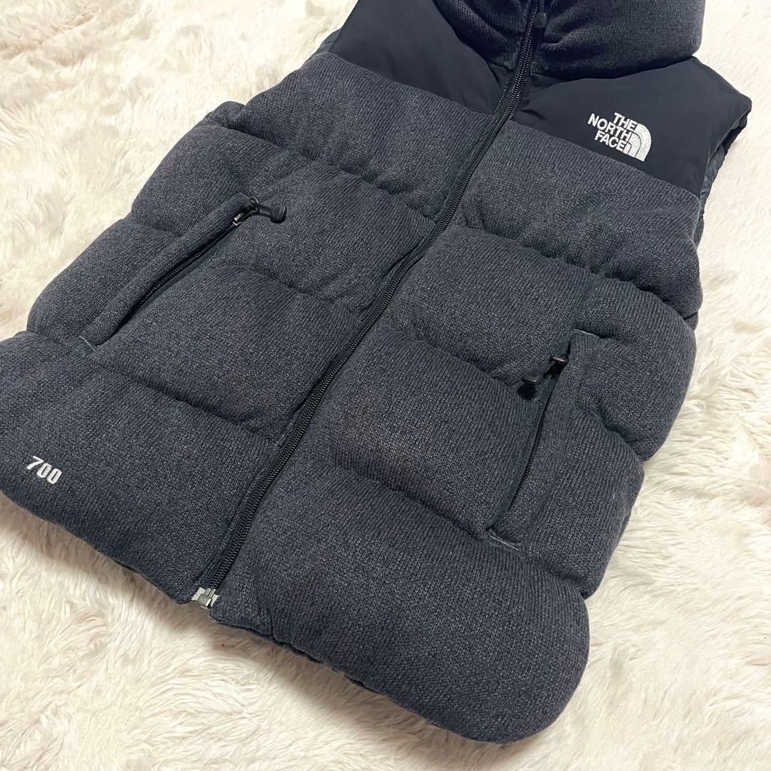 【THE NORTH FACE】ダウンベスト 700フィルパワー 黒/グレー切替