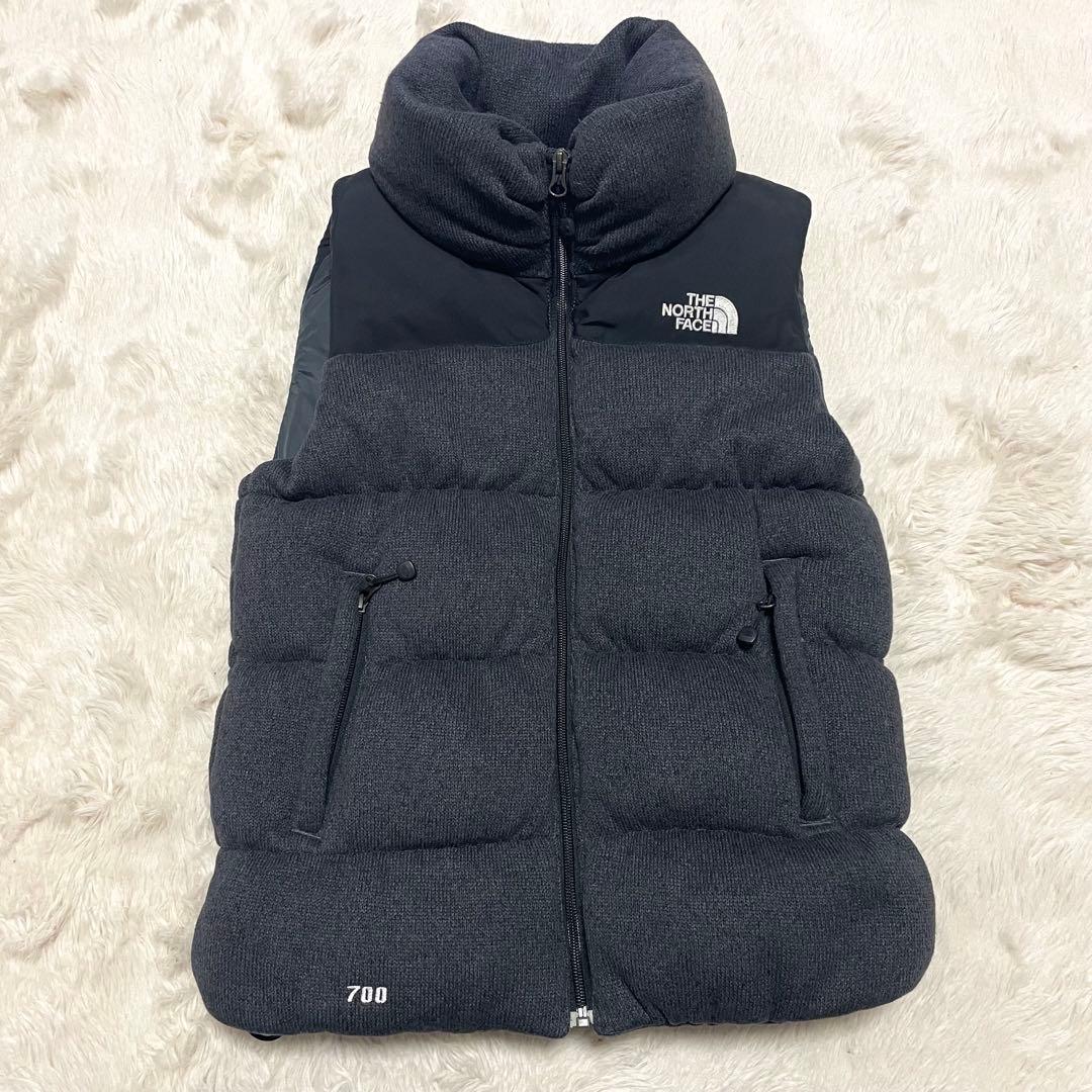 【THE NORTH FACE】ダウンベスト 700フィルパワー 黒/グレー切替