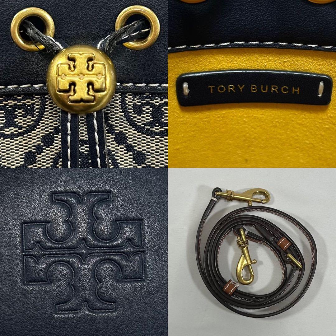 【極美品】トリーバーチ Tモノグラム ジャガード 2way バケットバッグ 巾着