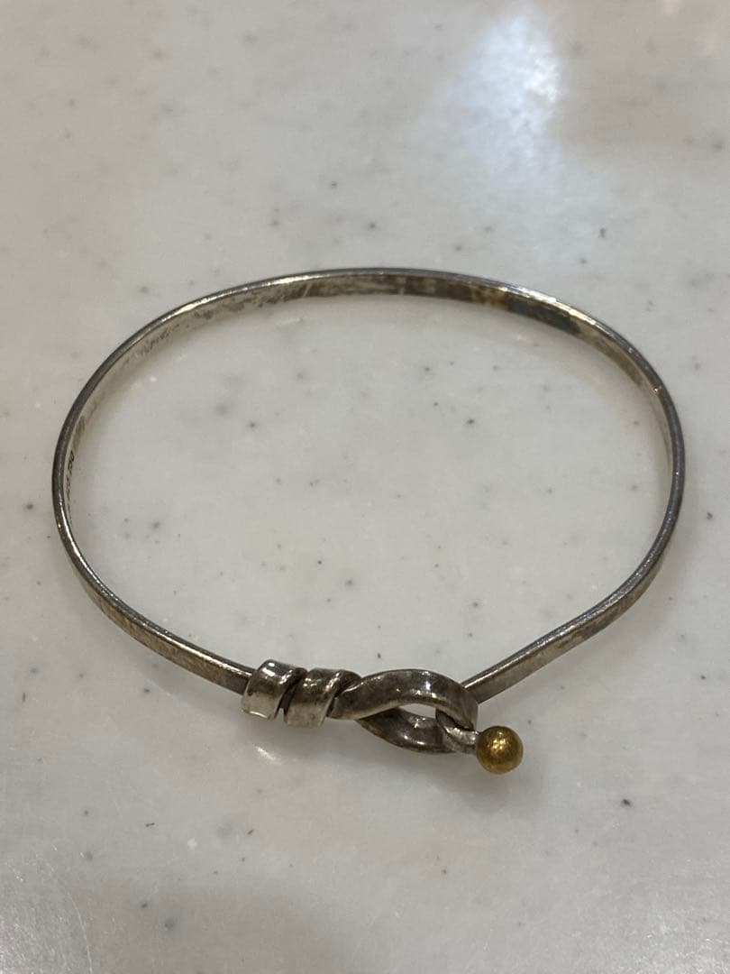 ティファニー　バングル　750YG SV925 約16cm
