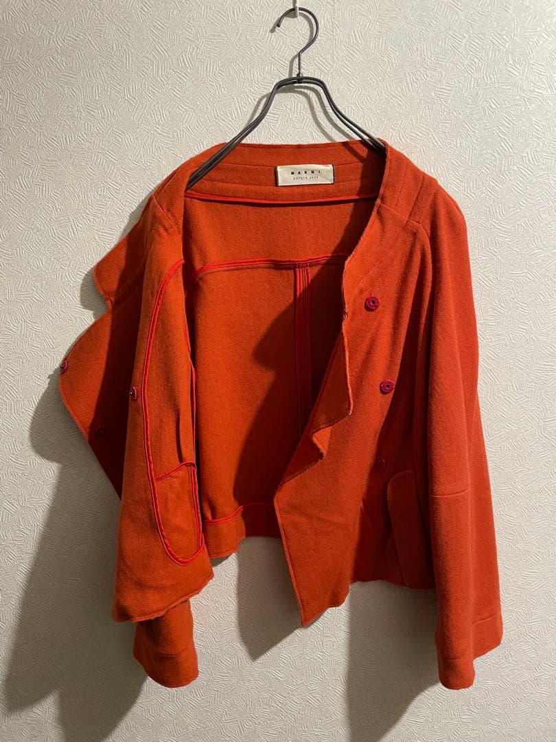 MARNI スタンドカラー ジャケット / マルニ ウール ダブル カットオフ