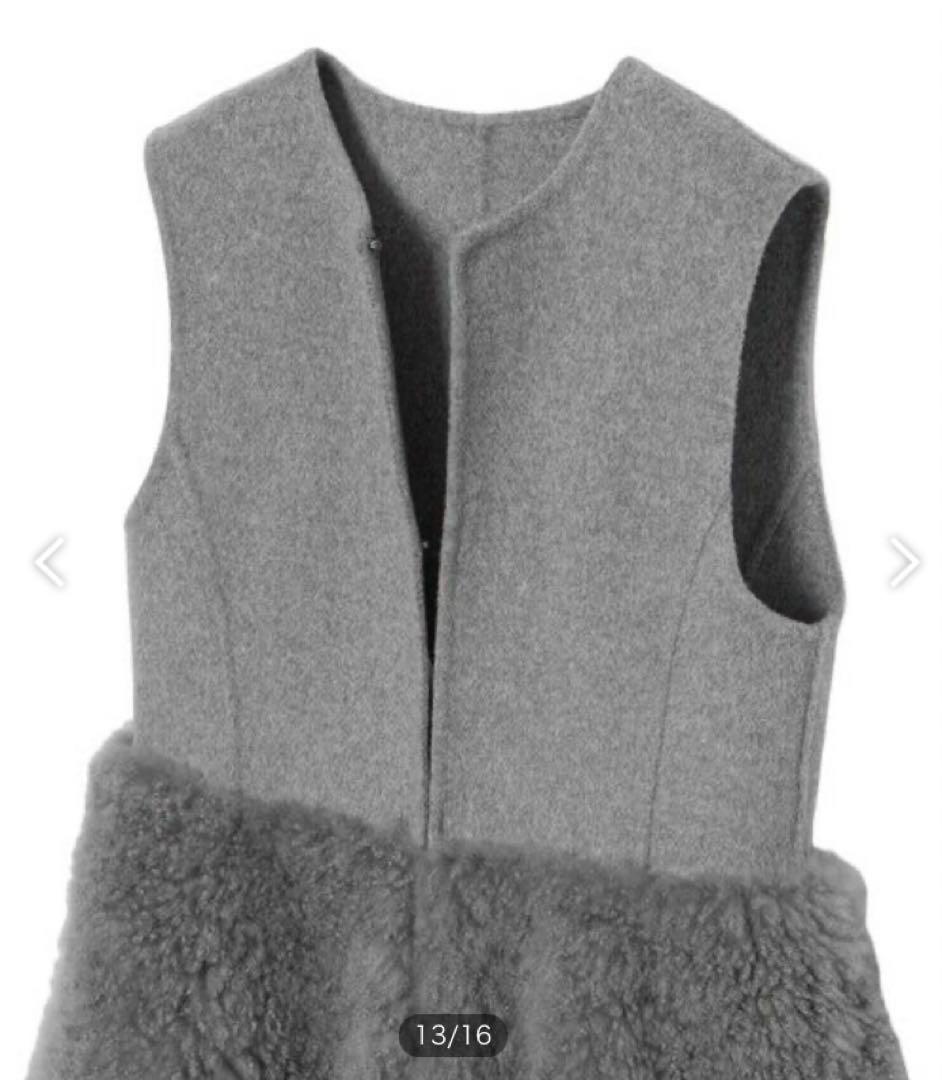 ま*ら様 ANAYI アナイ ウールファーペプラムジレ