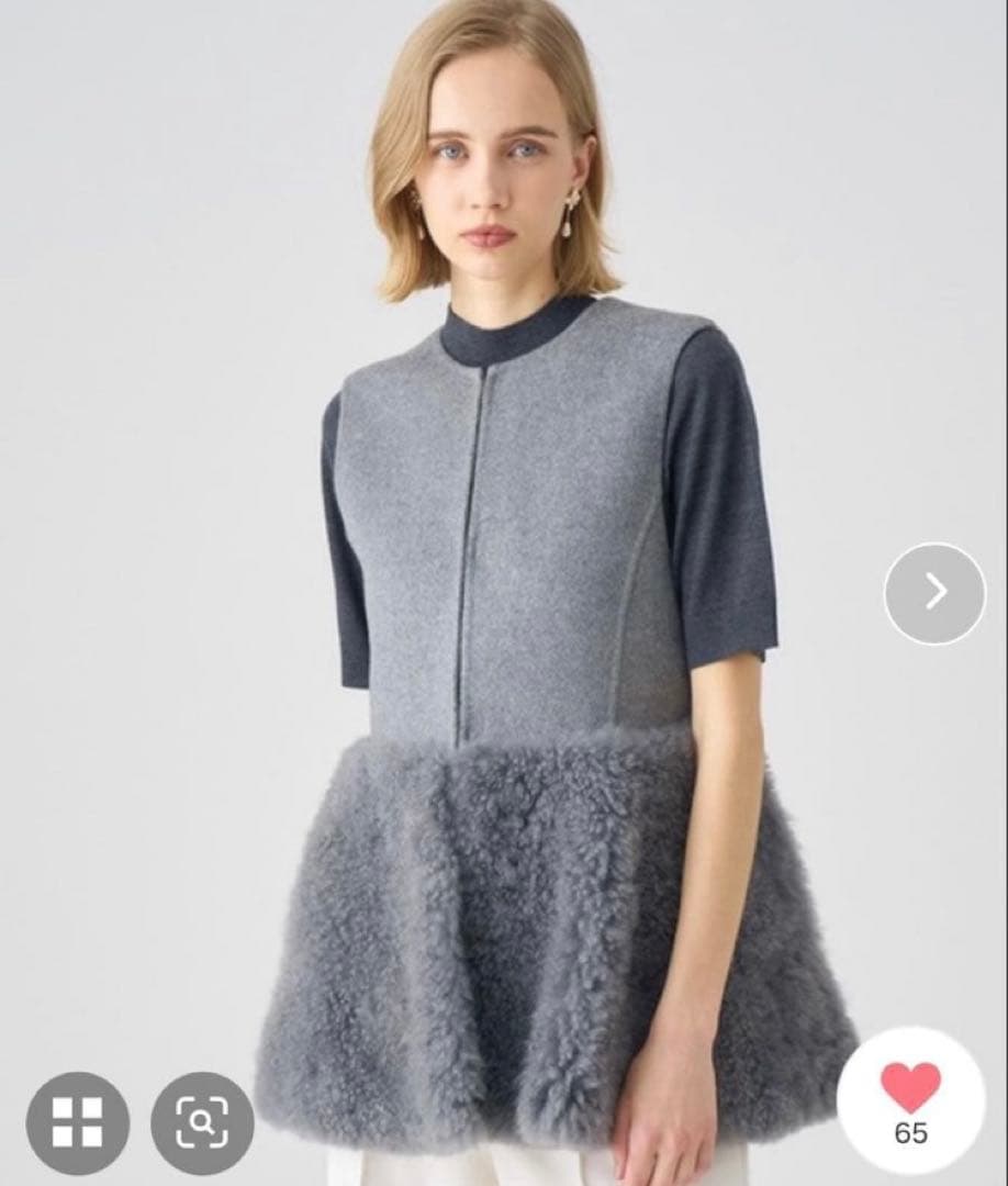 ま*ら様 ANAYI アナイ ウールファーペプラムジレ