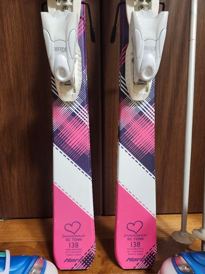 子供スキー板セット　スキー板138cm ブーツ 23cm ストック　95cm