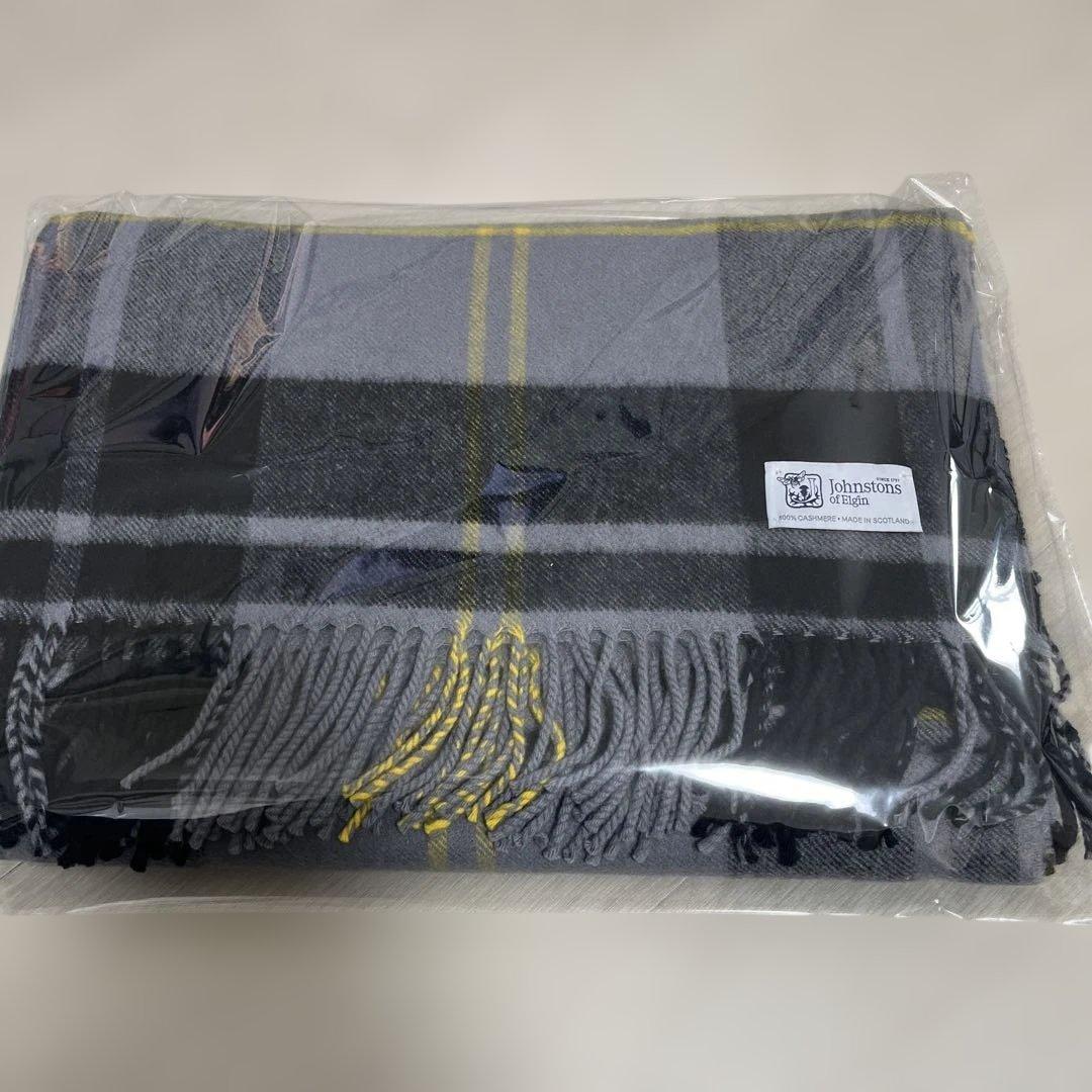 ジョンストンズ　大判マフラー　チェック柄