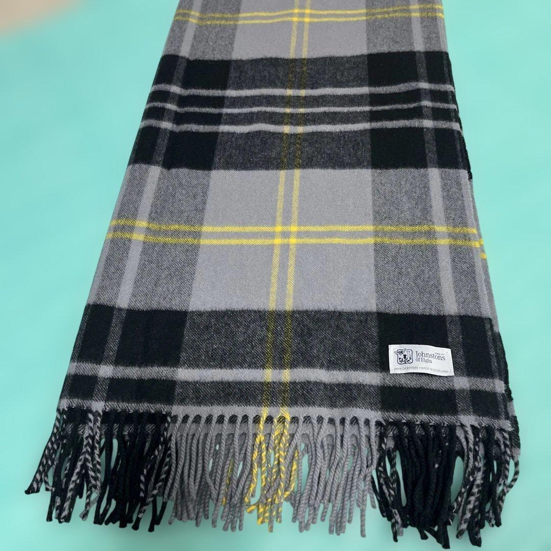 ジョンストンズ　大判マフラー　チェック柄