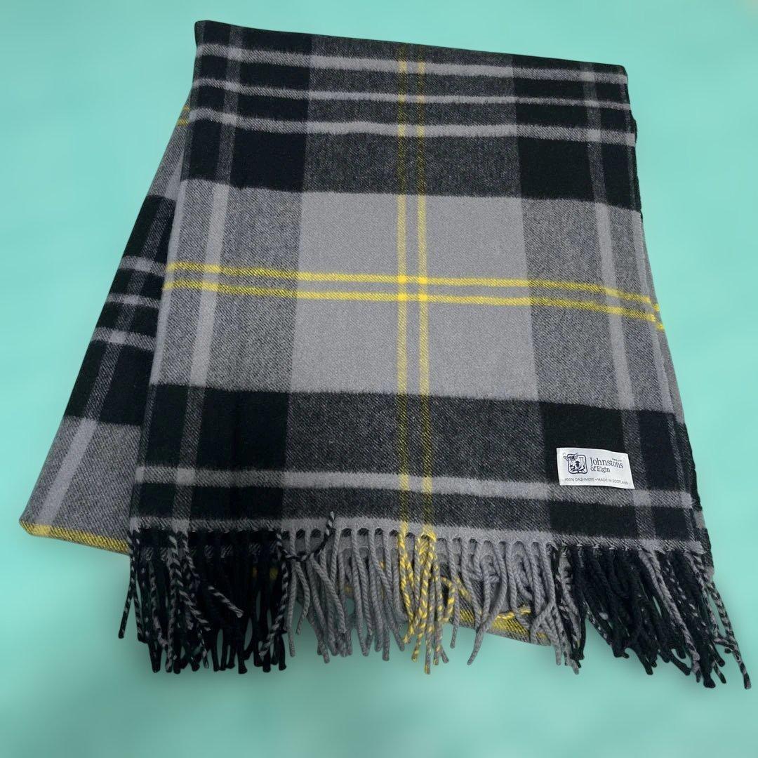 ジョンストンズ　大判マフラー　チェック柄