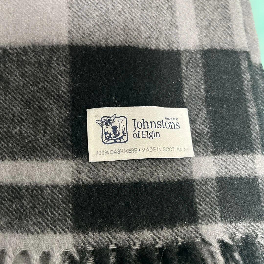 ジョンストンズ　大判マフラー　チェック柄