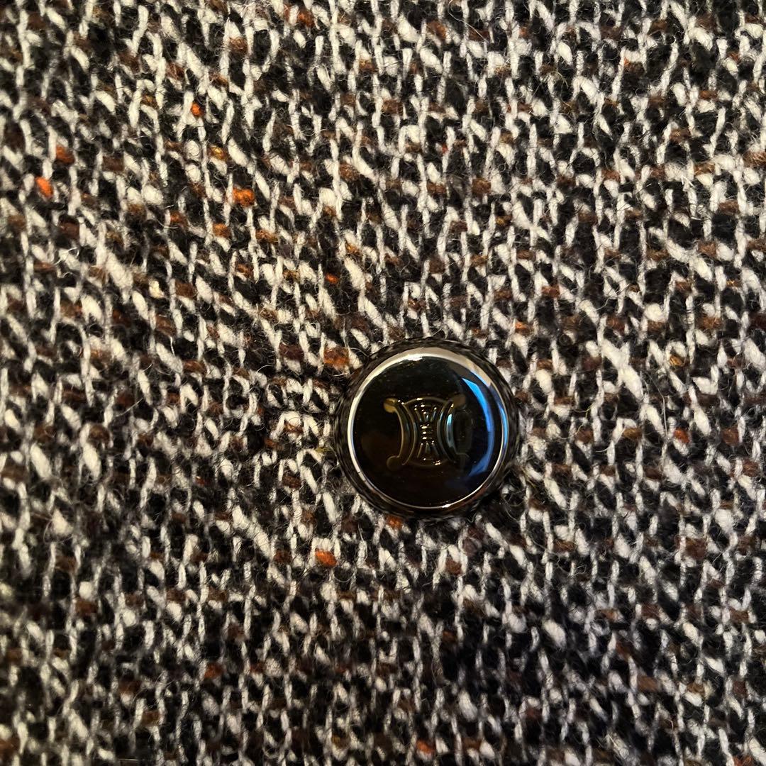 セリーヌ　ツイード　Pコート