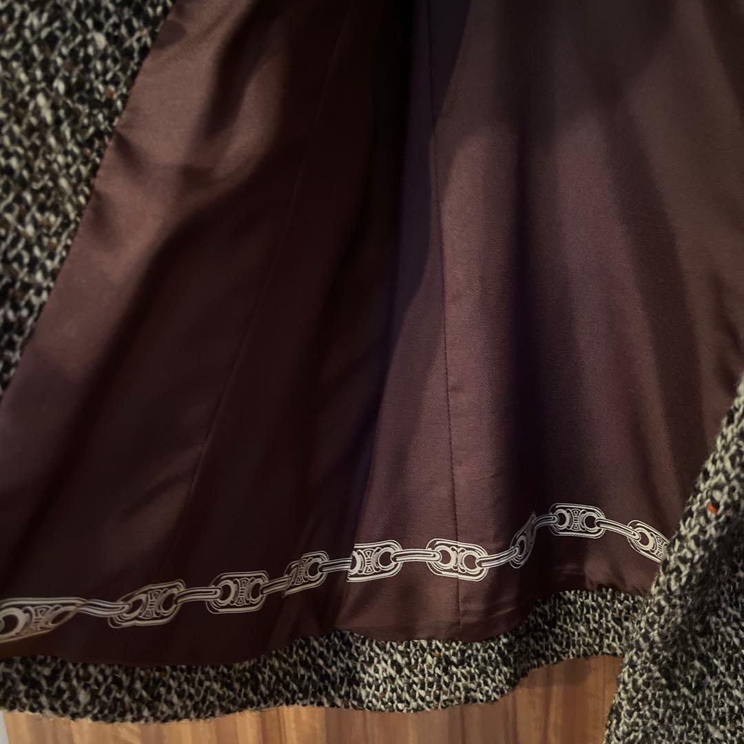 セリーヌ　ツイード　Pコート