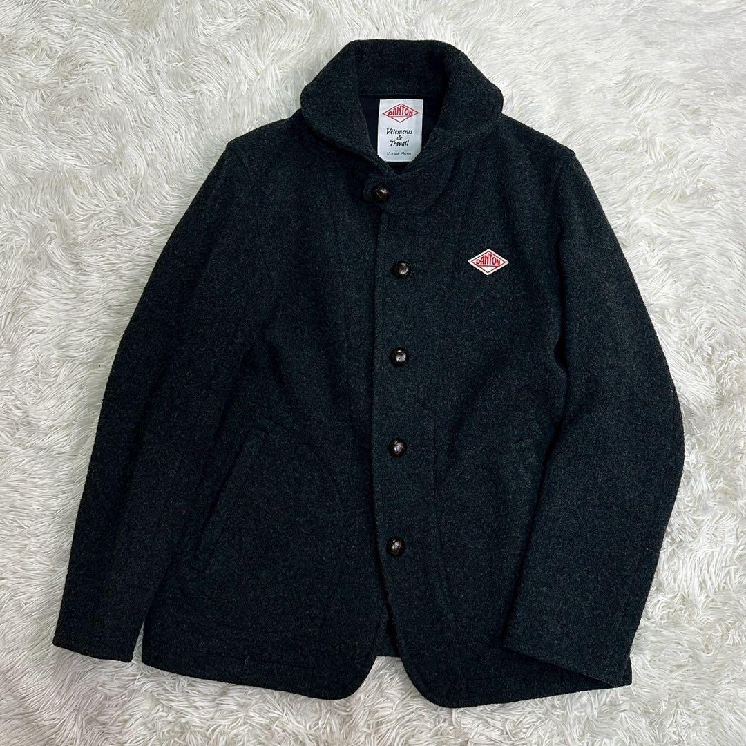 極美品 ダントン メルトンウールジャケット くるみボタン ダークグレー 38