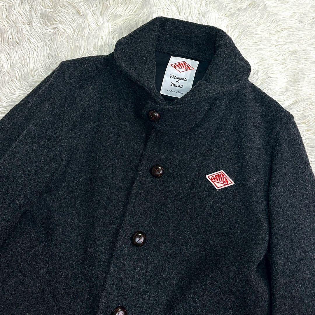 極美品 ダントン メルトンウールジャケット くるみボタン ダークグレー 38