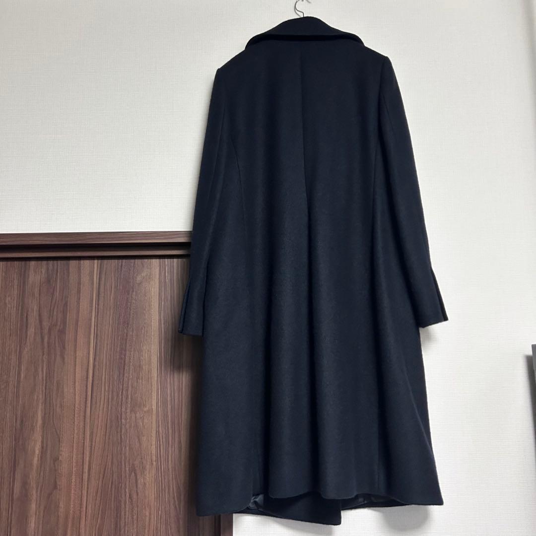【Mixury ミグジュアリー】ウールカシミヤ ロングコート　ネイビー　38