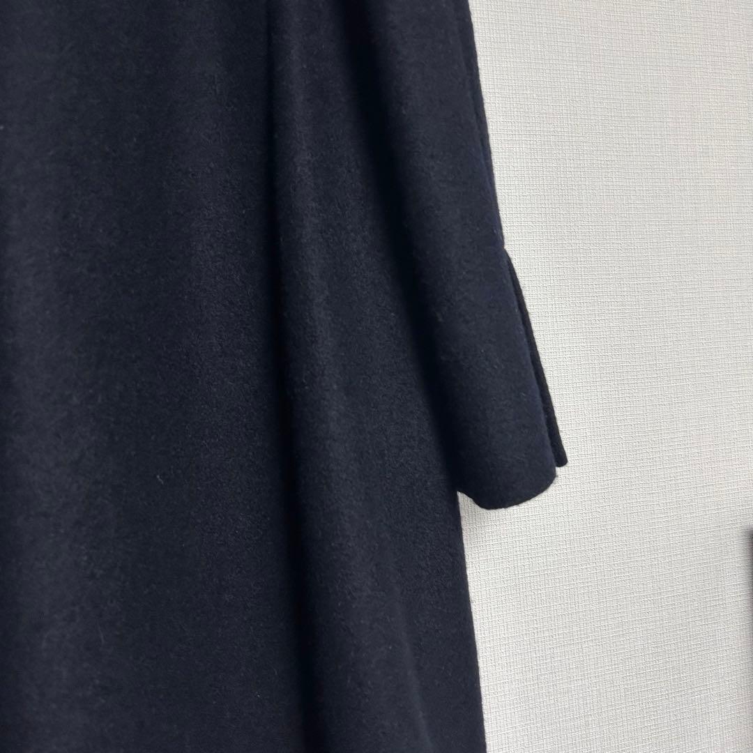 【Mixury ミグジュアリー】ウールカシミヤ ロングコート　ネイビー　38