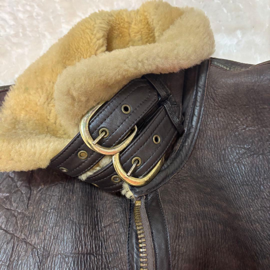 【激レア・美品】B-3 ムートンフライトジャケットL 極厚　短丈　Y2K