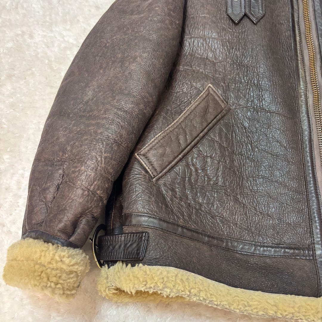 【激レア・美品】B-3 ムートンフライトジャケットL 極厚　短丈　Y2K