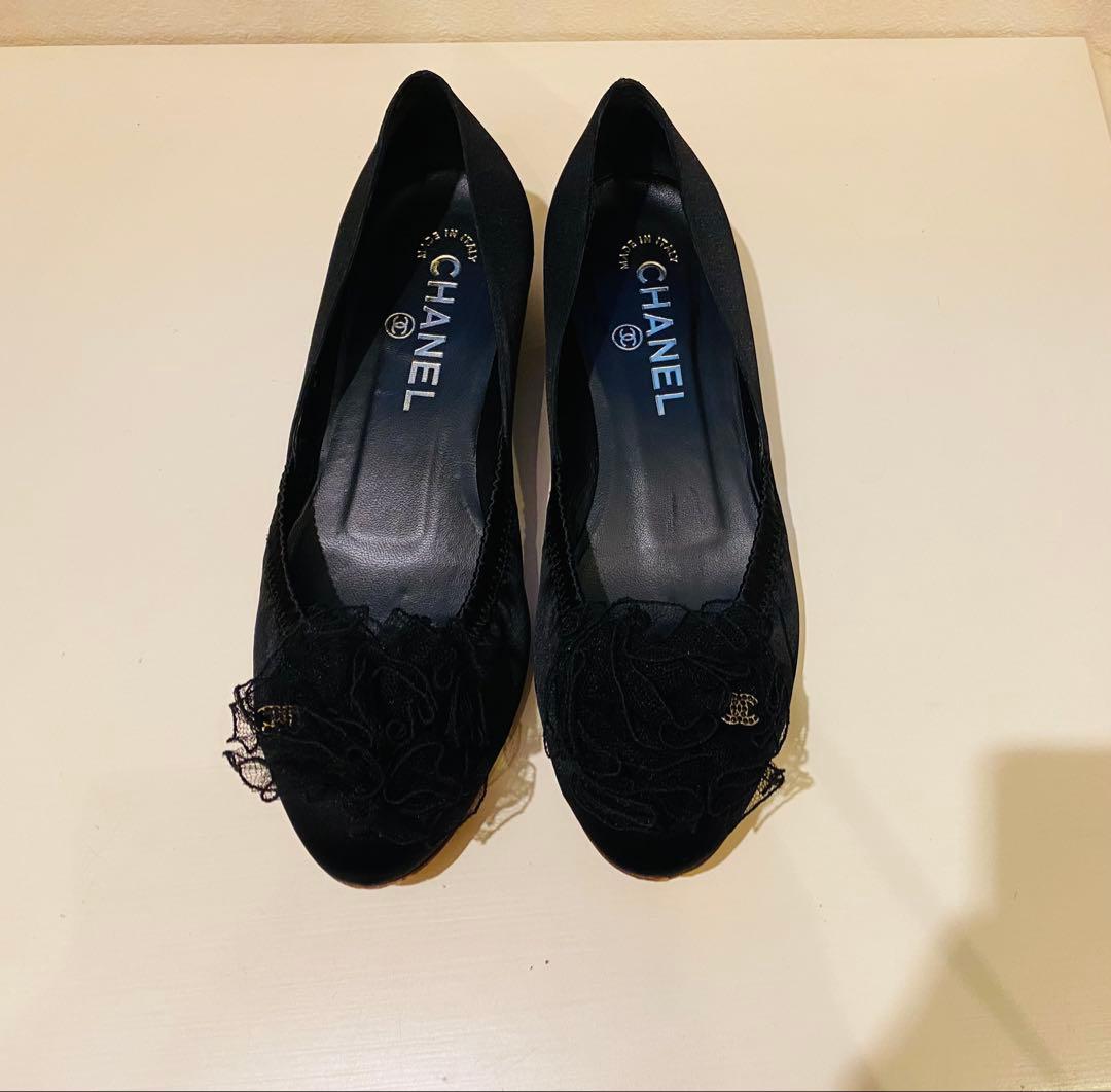 CHANEL バレエシューズ　サテン　ブラック　36C