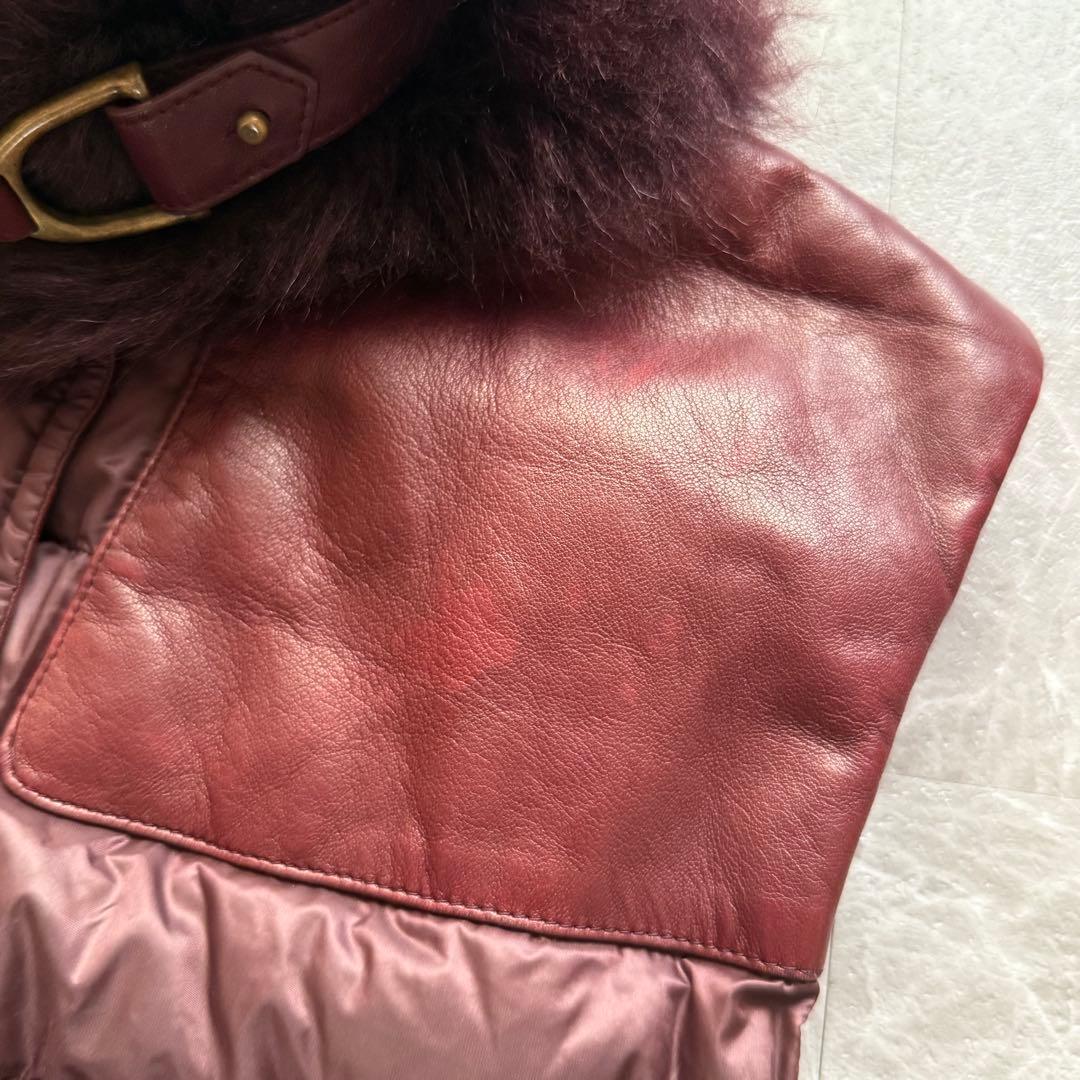 RALPH LAUREN PURPLE LABEL レザー　ファーダウンベスト