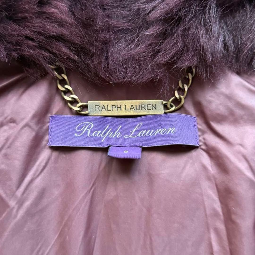 RALPH LAUREN PURPLE LABEL レザー　ファーダウンベスト