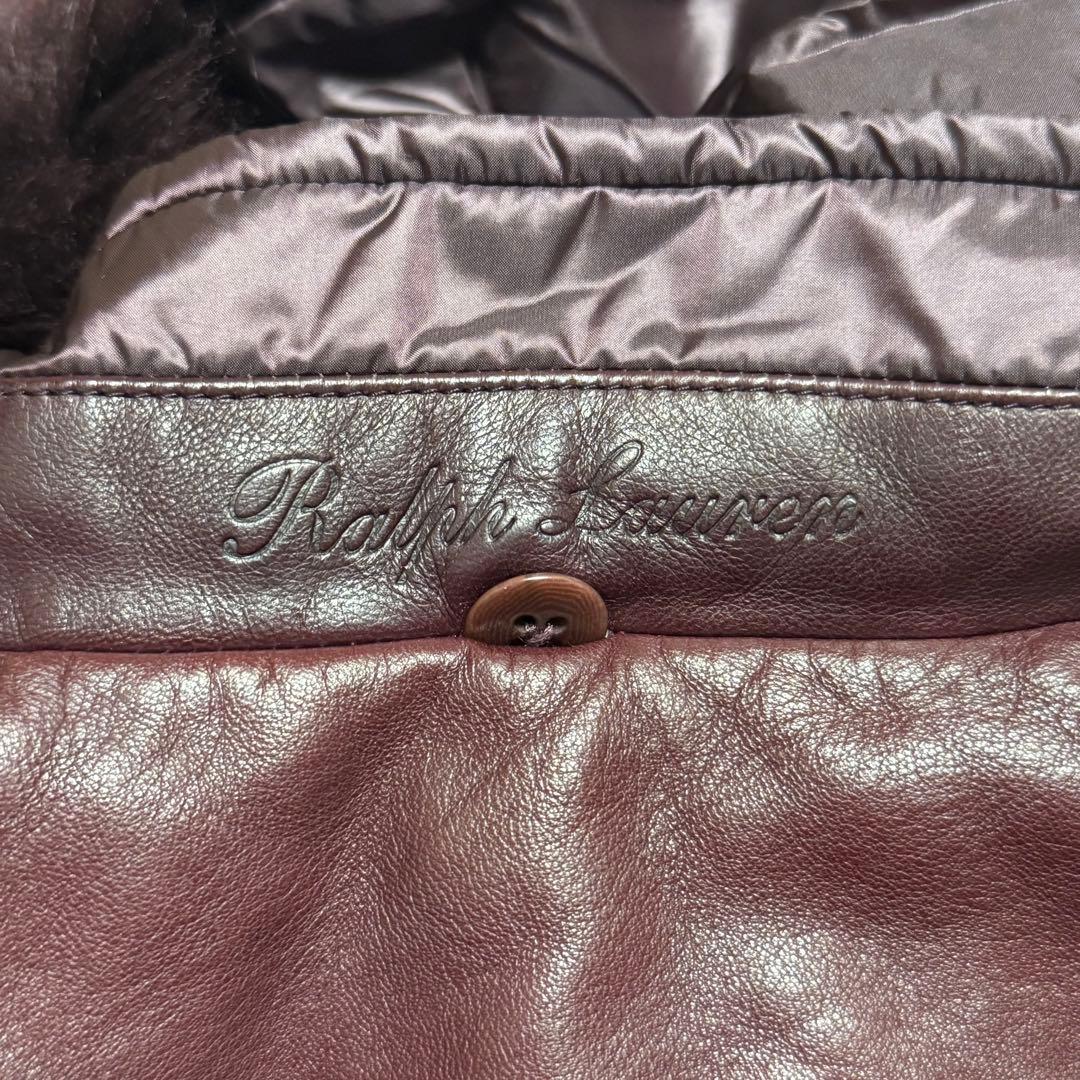 RALPH LAUREN PURPLE LABEL レザー　ファーダウンベスト