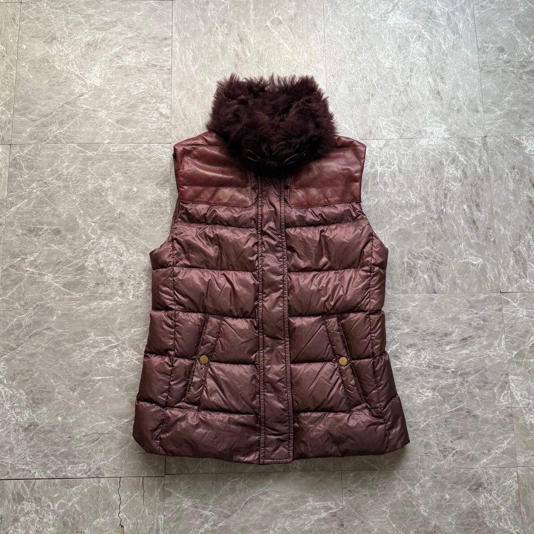 RALPH LAUREN PURPLE LABEL レザー　ファーダウンベスト