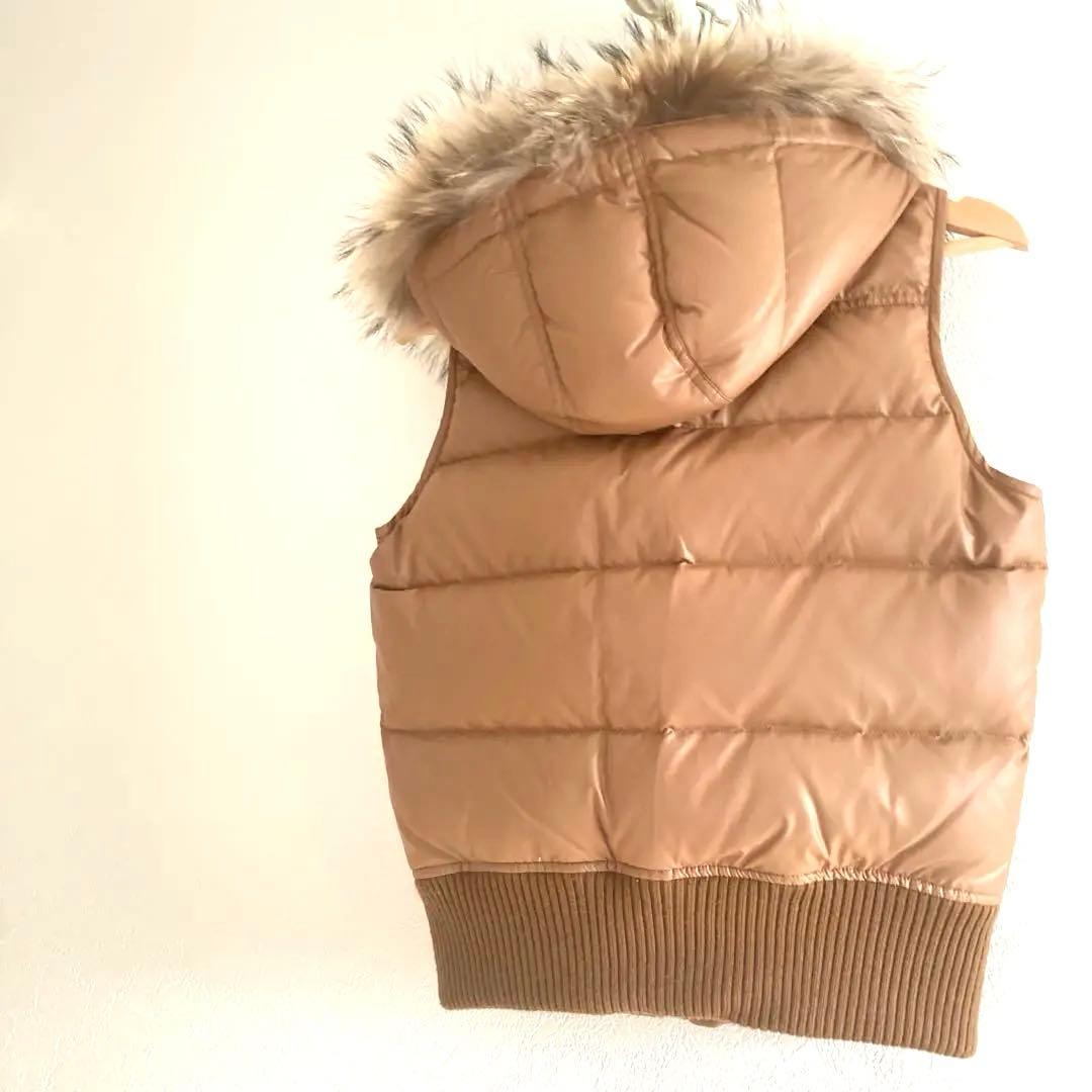 【Mimi】バーバリー　ブルーレーベル　ベージュ フード付きダウンベスト
